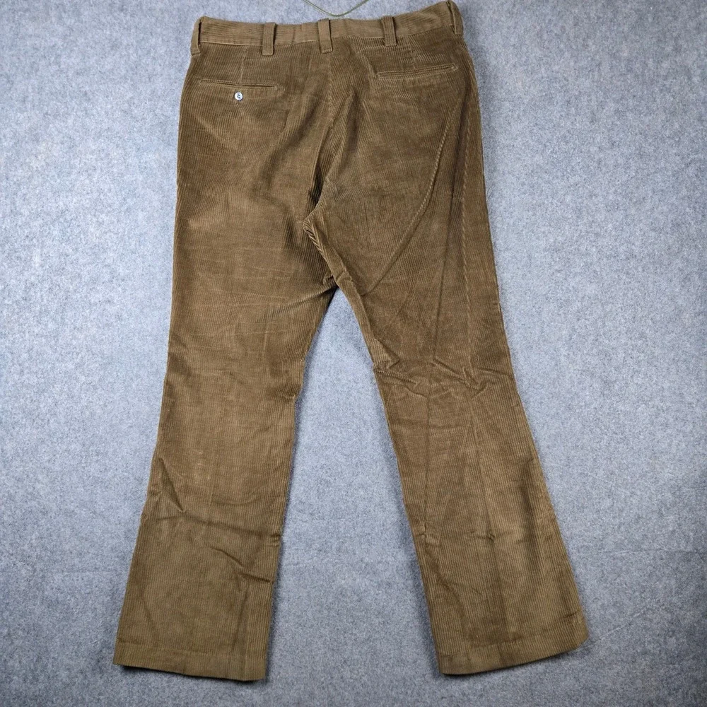 Vintage Levi's Sta-Prest Slacks Young Men 34x30 Brown Corduroy Pants Flare 70s
